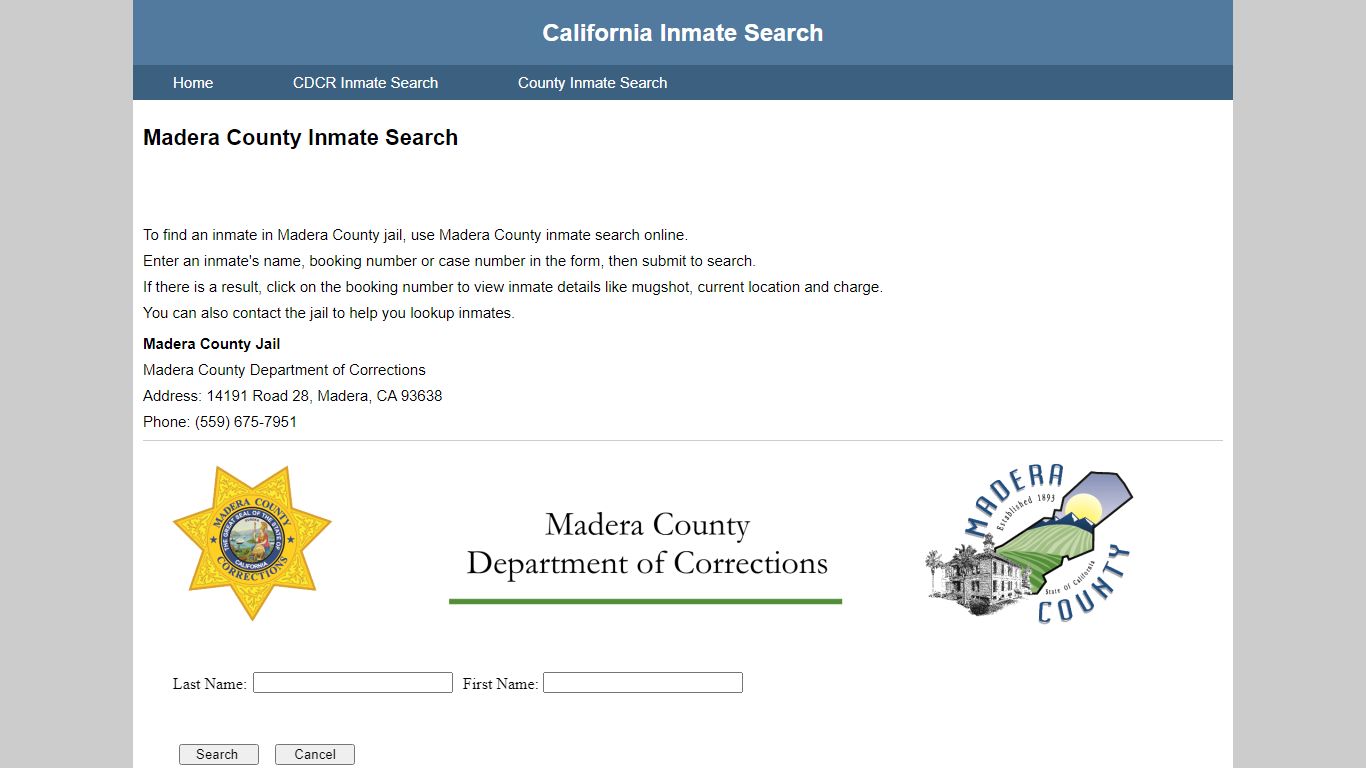 Madera County Inmate Search