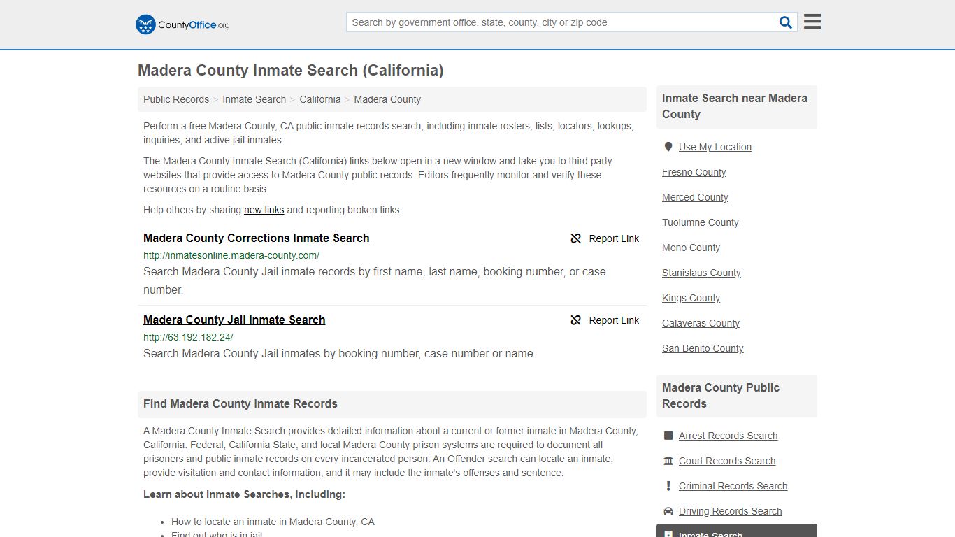 Inmate Search - Madera County, CA (Inmate Rosters & Locators)